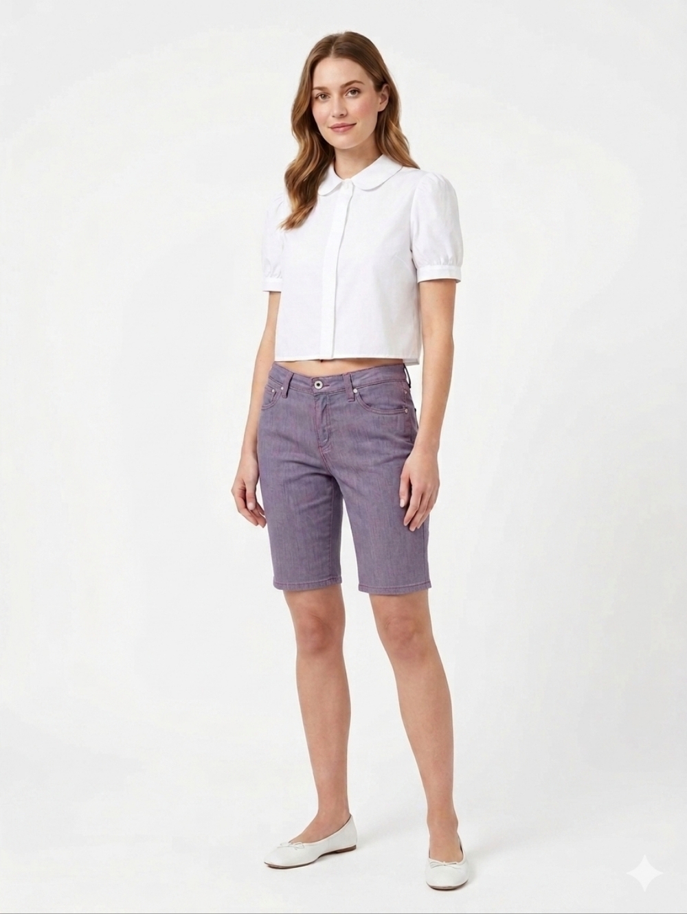 AG Adriano Goldschmied Purple Denim Bermuda Shorts Sz 30